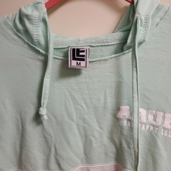 ARUBA Gray White Blue Colorblock Hoodie Sweatshirt - Picture 5 of 9